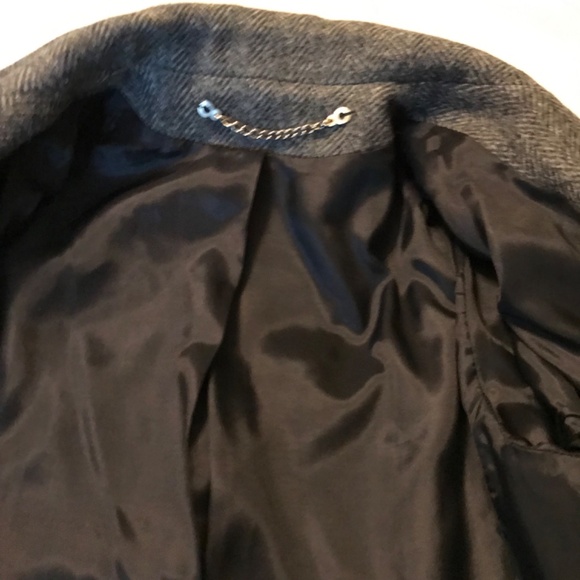 Vintage style 100% wool long coat with herringbone pattern - Picture 10 of 10